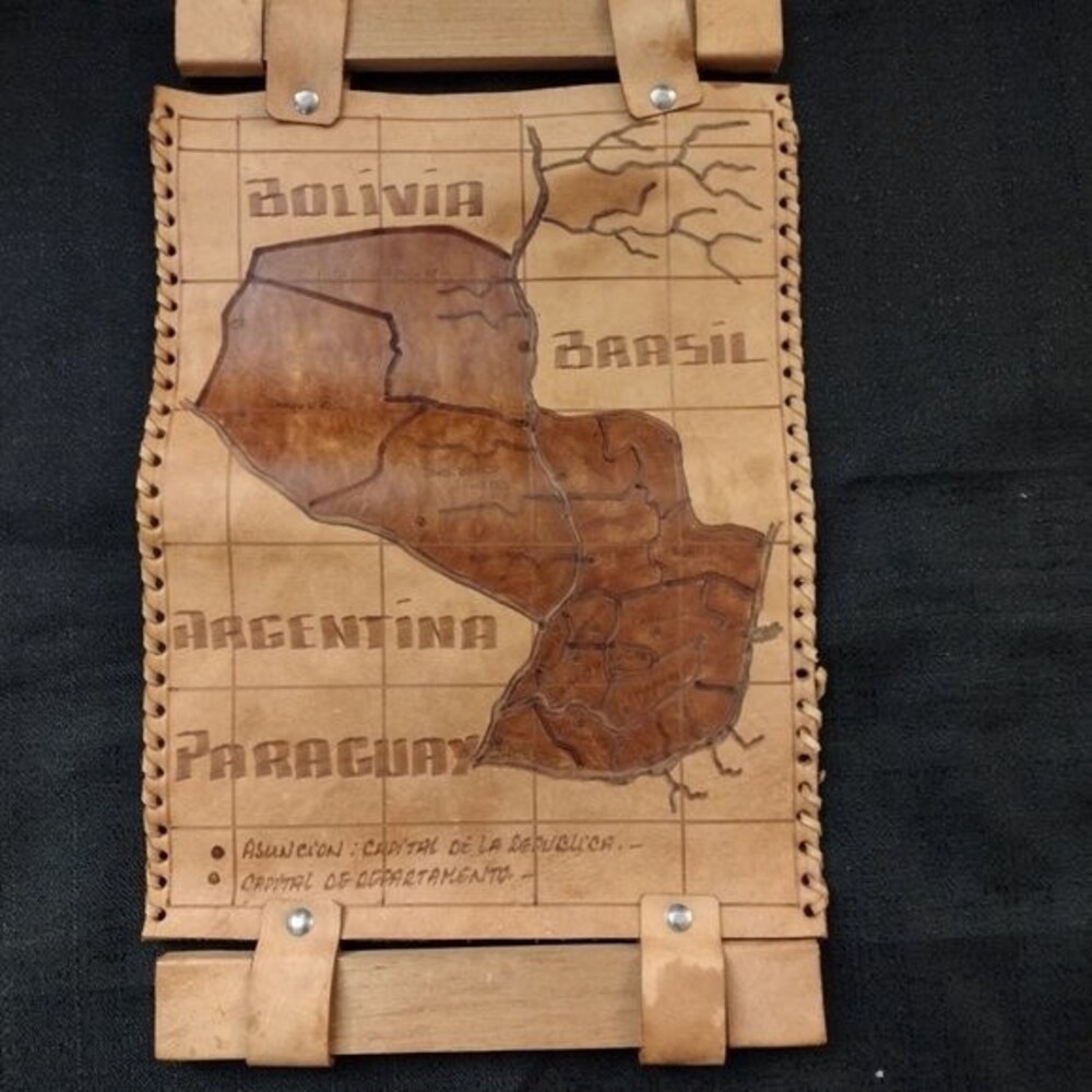 South American Leather map Tapestry Wall hanging Decor